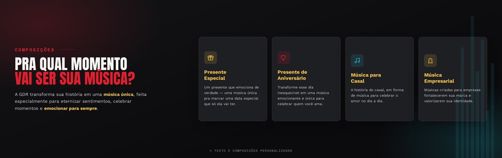 Pra qual momento vai ser sua música? Composição Personalizada, Compositor de Músicas, Lembrança Eterna